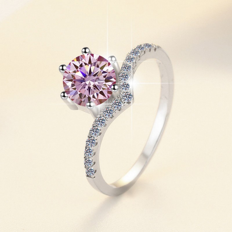 Adjustable Ring with Princess Crown Design and 1 Carat Pink Mozambique Stone