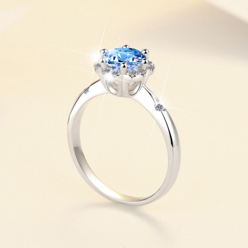 Moissanite Ring Blue Enchantress 