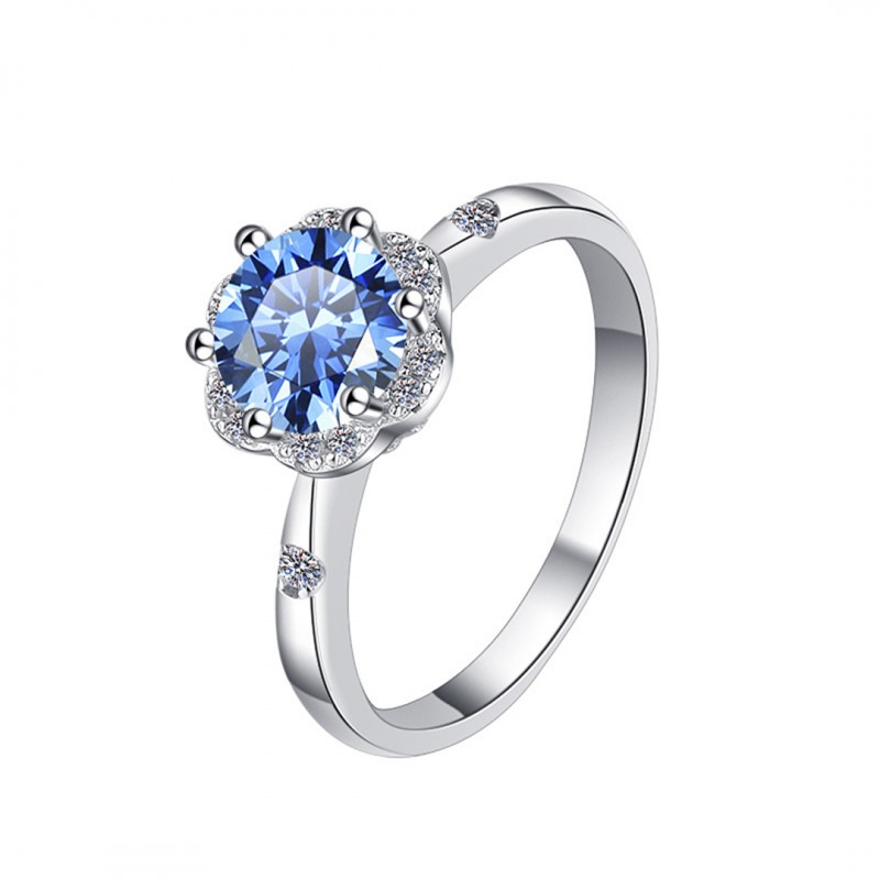 Moissanite Ring Blue Enchantress 