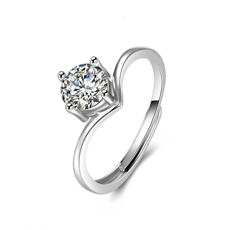 60-Point Moissanite Ring Four-Claw Setting