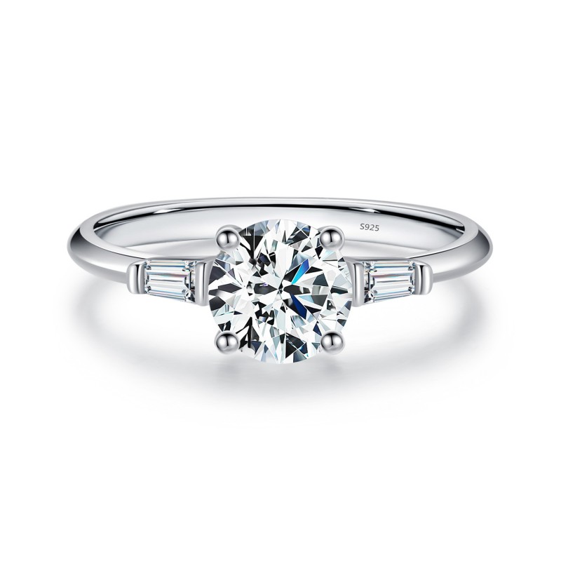 1 Carat Moissanite Sparkling Diamond-Set Ring 