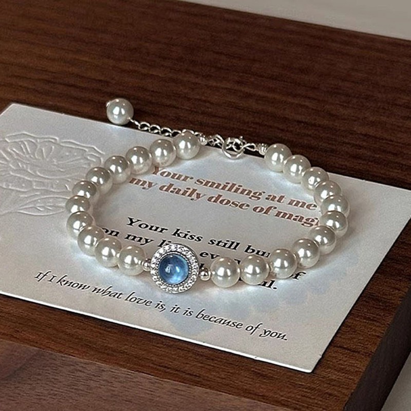 Natural Aquamarine and High-quality Pearl Bracelet with Exquisite Elegance