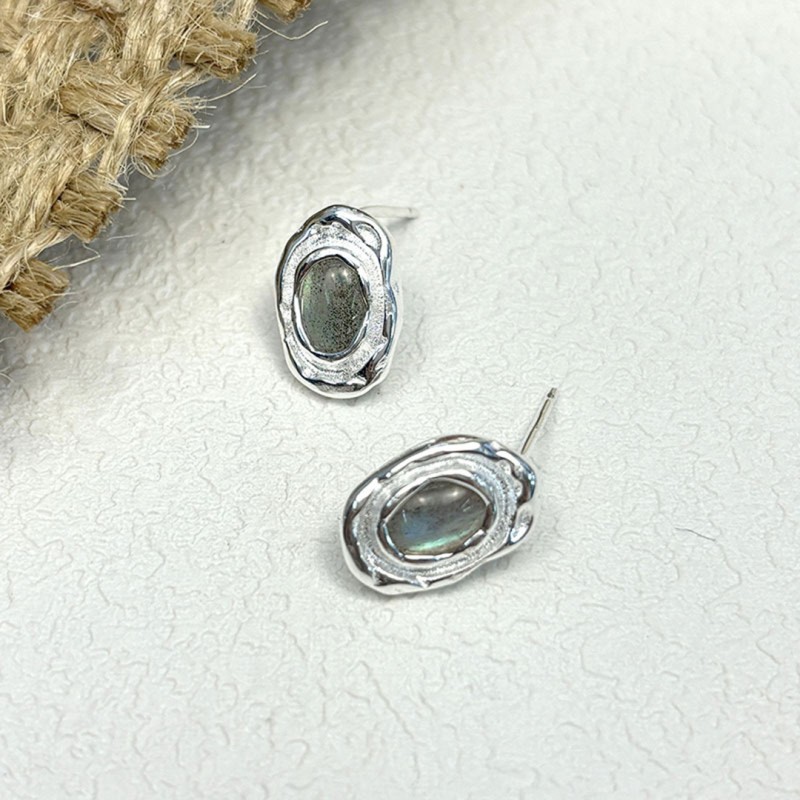 Labradorite Earrings Niche Minimalist Style 