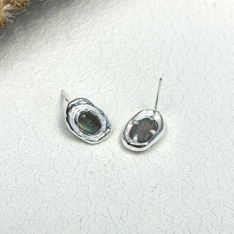 Labradorite Earrings Niche Minimalist Style 