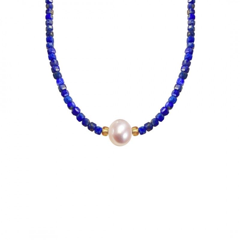 Blue Kyanite Freshwater Pearl Necklace