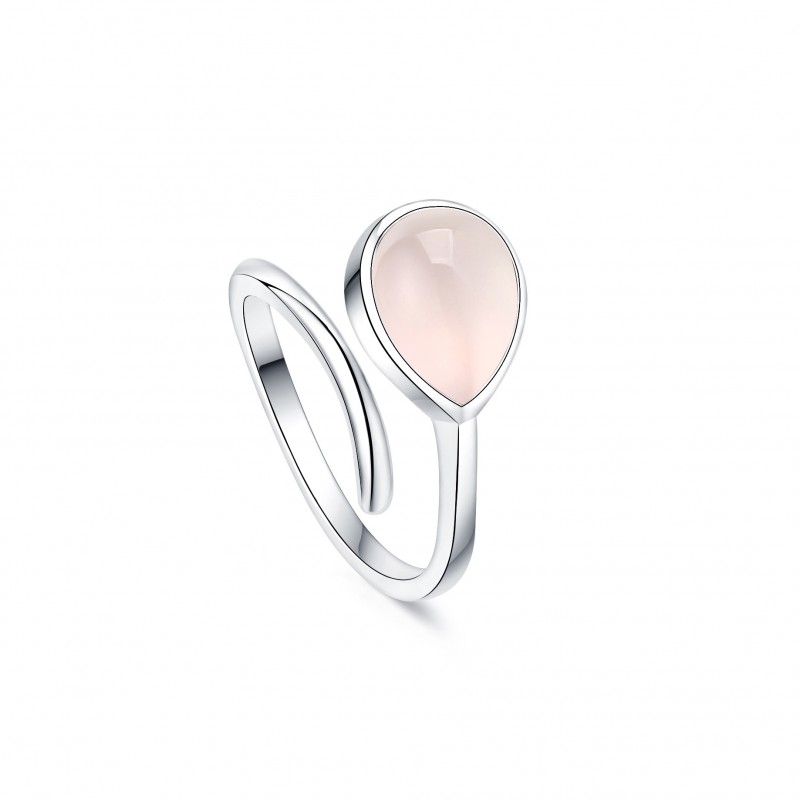 Natural Pink Crystal Gemstone Ring, Open-ended and Adjustable