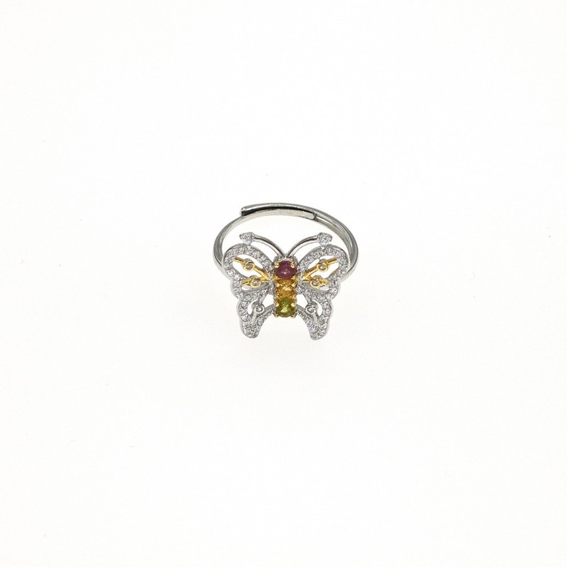 Tourmaline Butterfly Ring with Adjustable Open Band