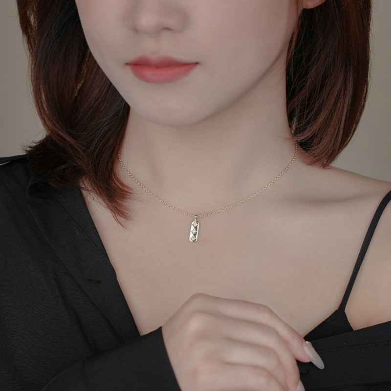 Geometric Long Tag Star Cubic Zirconia Necklace