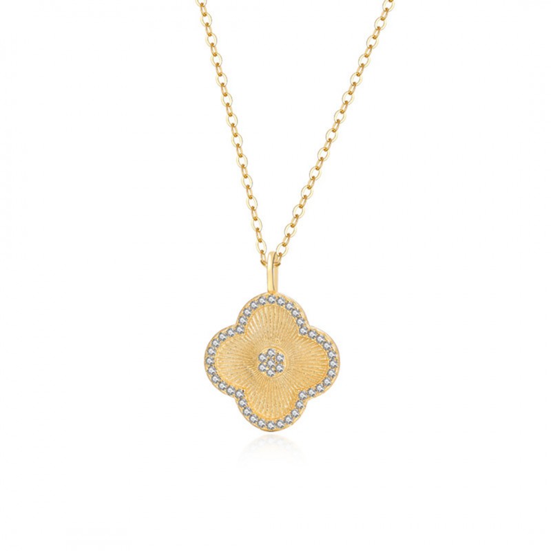 Lucky Four-Leaf Clover Cubic Zirconia Necklace