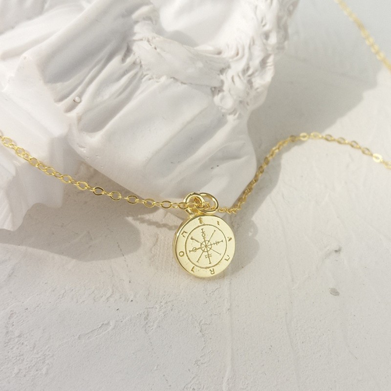 Gold-Plated Compass Necklace