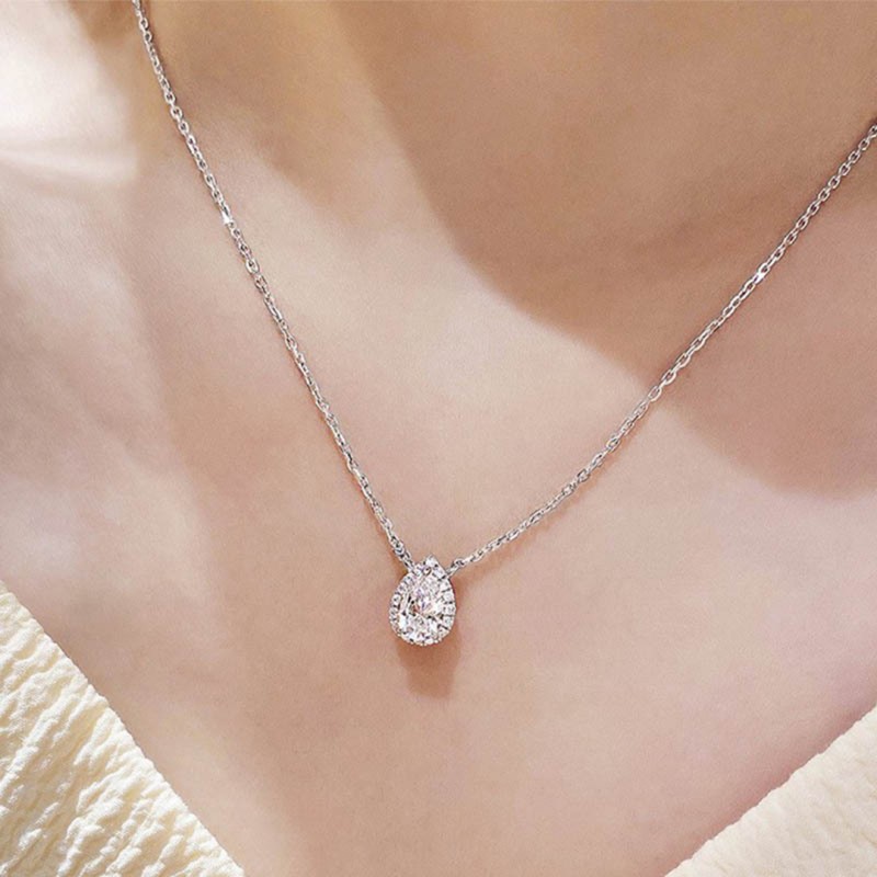 Teardrop Diamond Necklace Light Luxury 