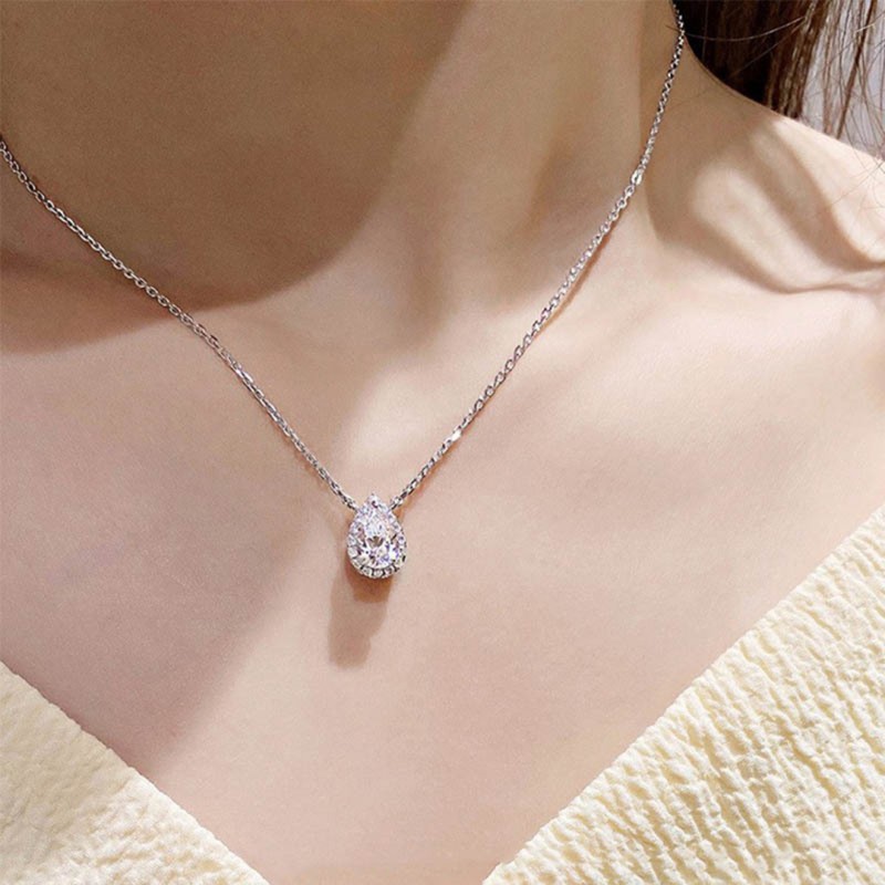 Teardrop Diamond Necklace Light Luxury 