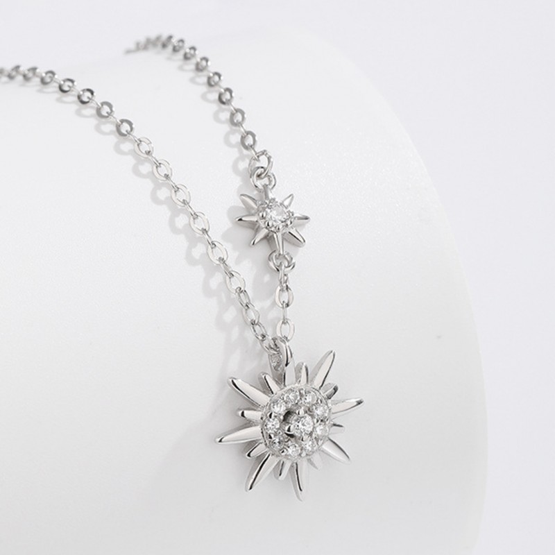 Light Luxury Niche Design Starburst Sunflower Hexagram Necklace