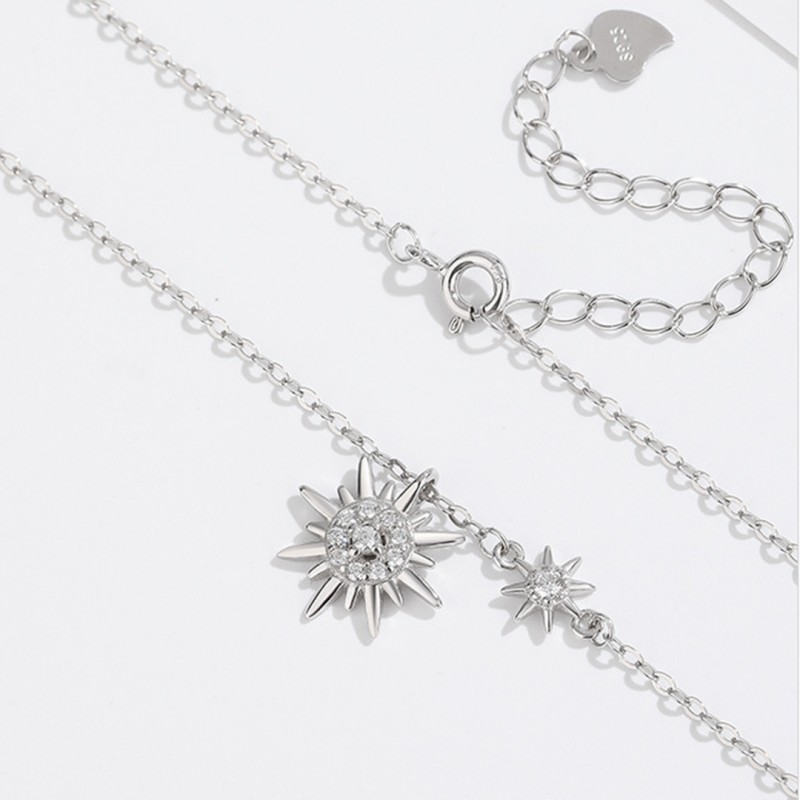 Light Luxury Niche Design Starburst Sunflower Hexagram Necklace