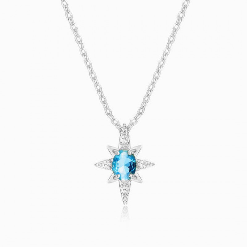 Eight-pointed Star Necklace with Cubic Zirconia