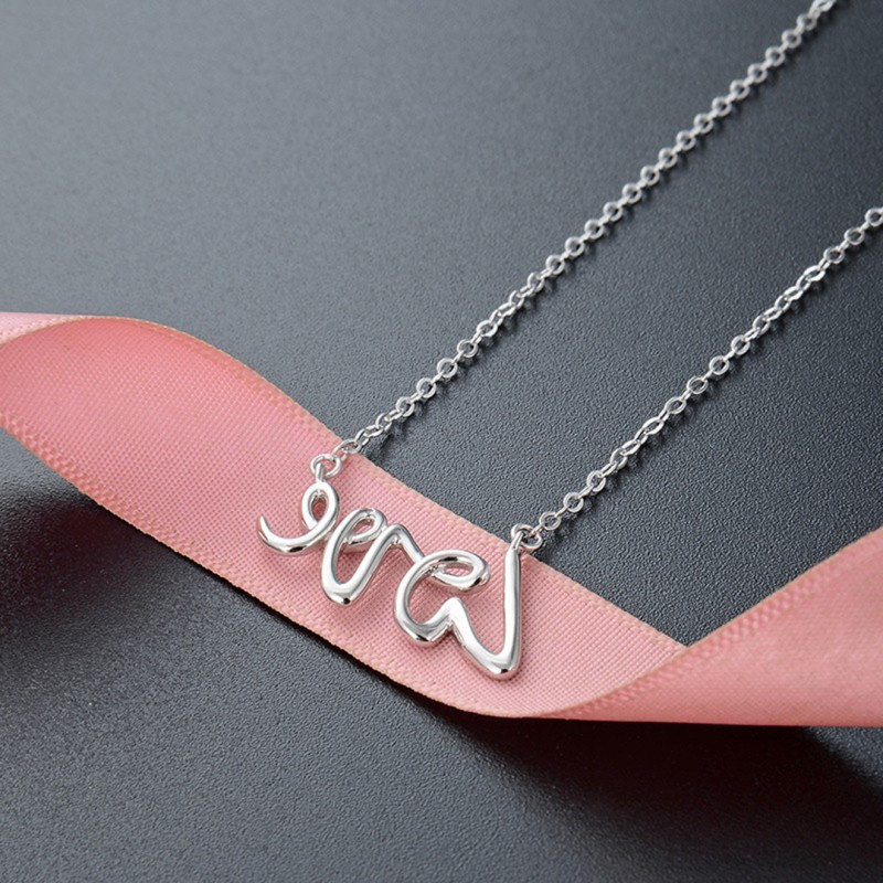 Silver English LOVE Necklace