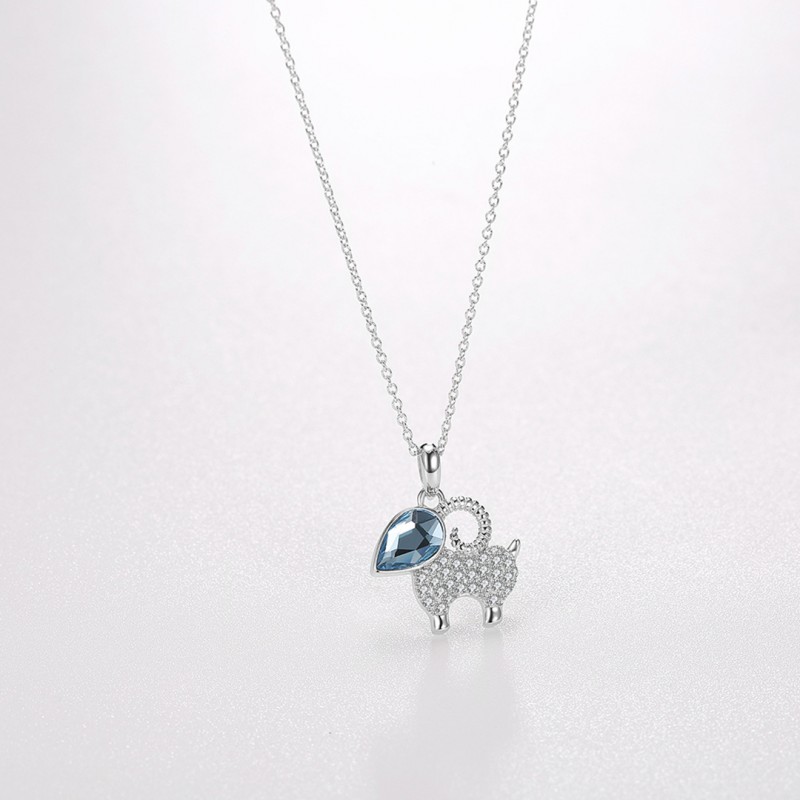 Austrian Crystal Necklace Animal Little Lamb