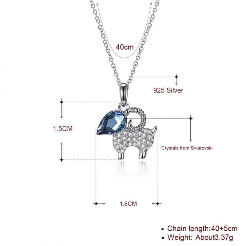 Austrian Crystal Necklace Animal Little Lamb