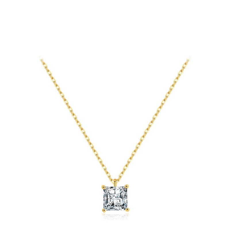 Super Sparkling Square Cubic Zirconia Necklace