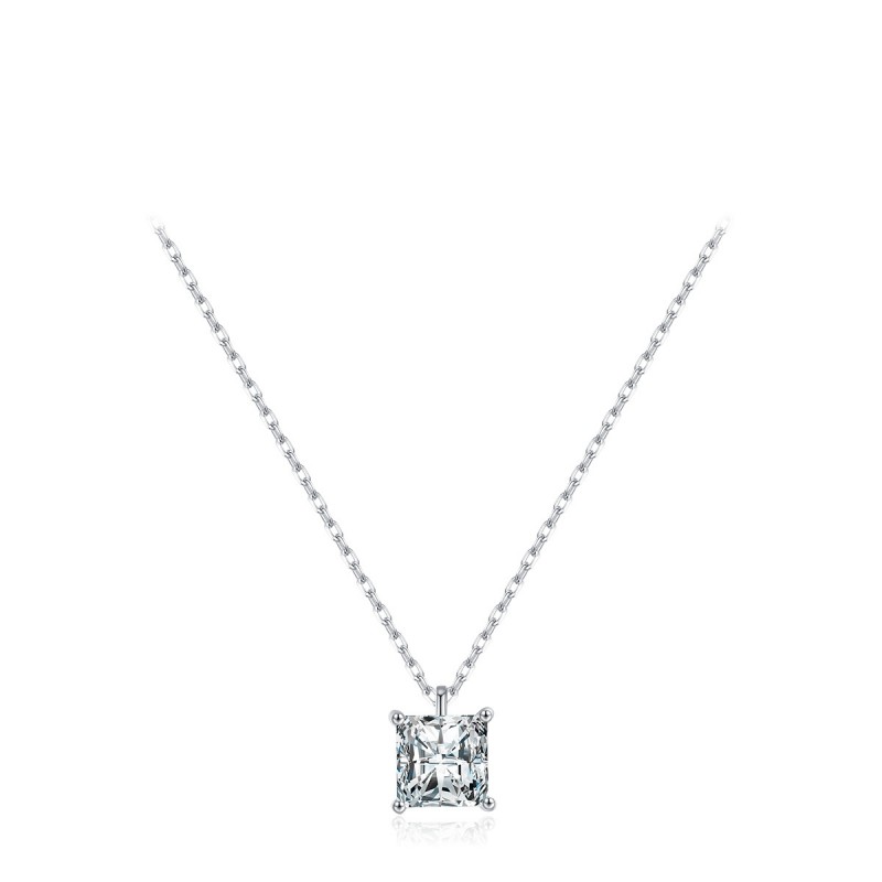 Super Sparkling Square Cubic Zirconia Necklace