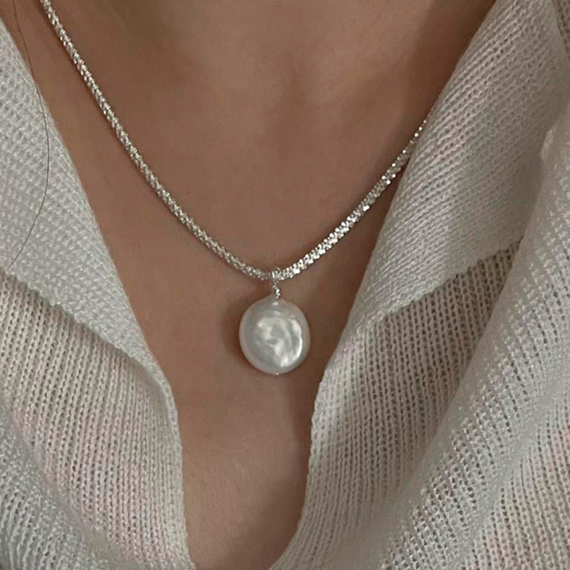 Baroque Pearl Pendant Clavicle Chain