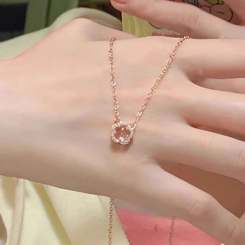 Romantic Cherry Blossom White Jade Clavicle Chain