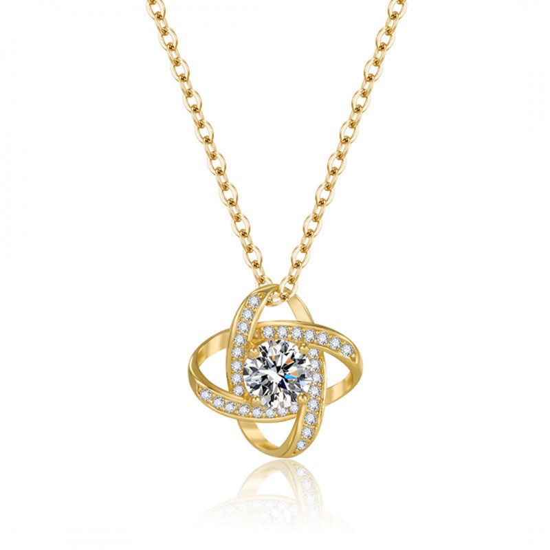 Full Diamond Four-leaf Clover Pendant Necklace