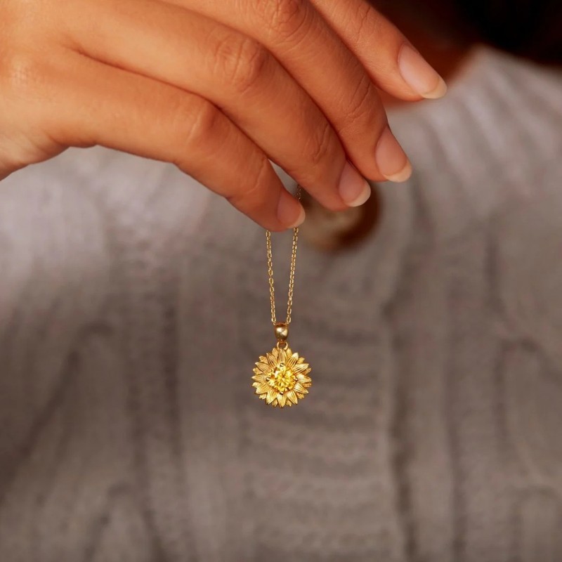 Sunflower Sterling Silver Necklace