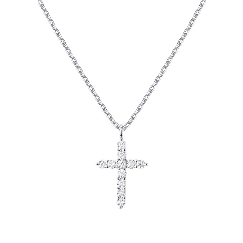 Cross Full Diamond Women's Clavicle Chain Gold-plated 14k