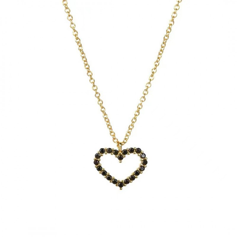 Full Diamond Heart Pendant Women's Clavicle Chain