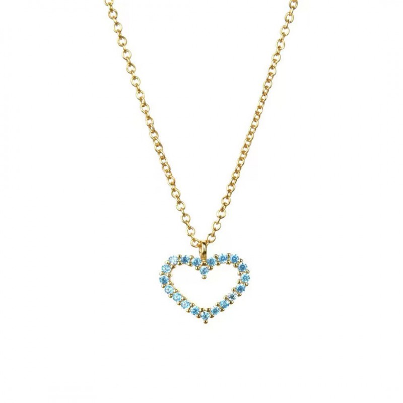 Full Diamond Heart Pendant Women's Clavicle Chain