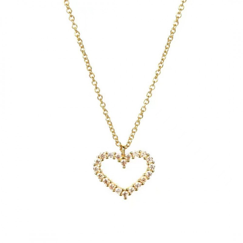 Full Diamond Heart Pendant Women's Clavicle Chain