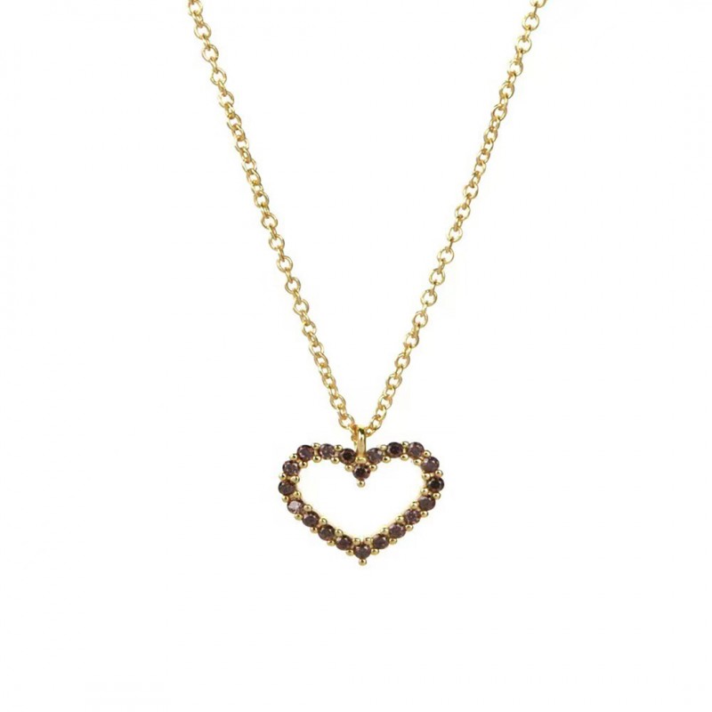 Full Diamond Heart Pendant Women's Clavicle Chain