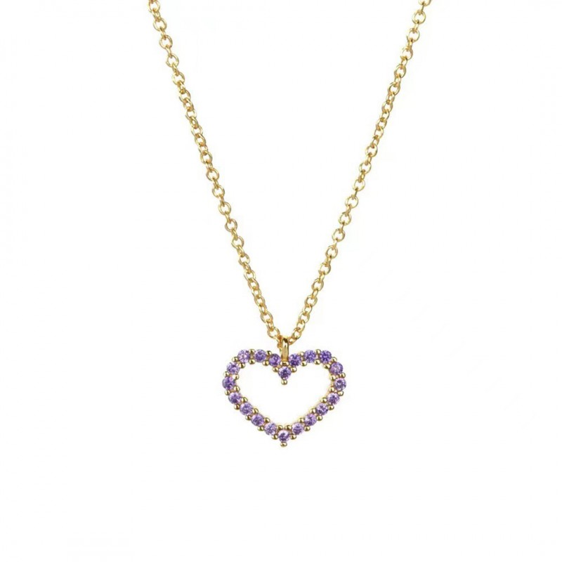 Full Diamond Heart Pendant Women's Clavicle Chain