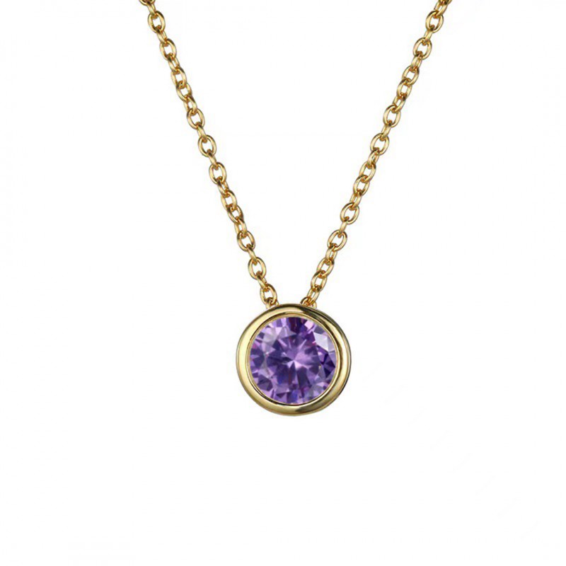 Single Diamond Birthstone Necklace