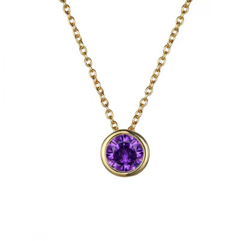 Single Diamond Birthstone Necklace