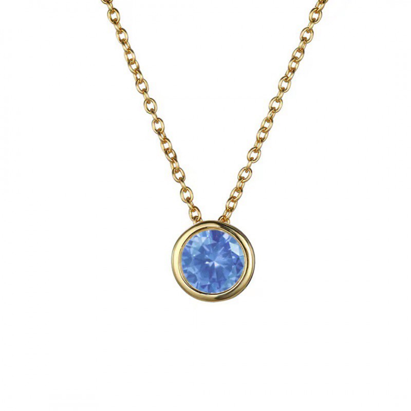 Single Diamond Birthstone Necklace