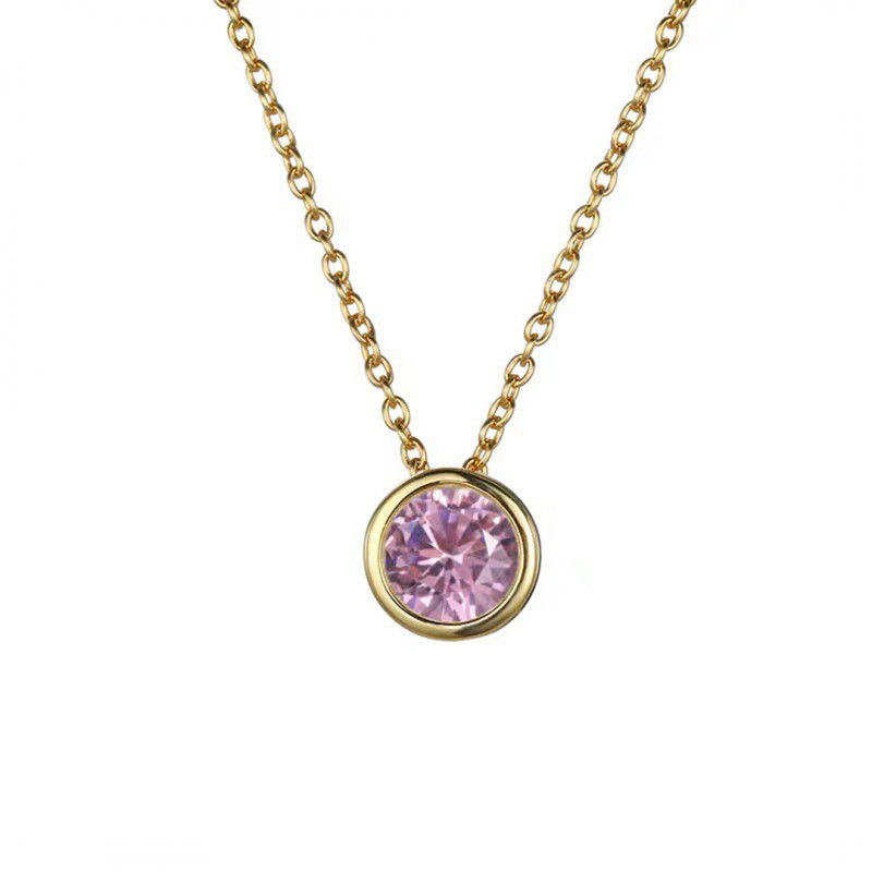 Single Diamond Birthstone Necklace