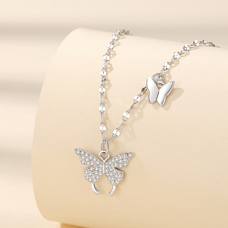 Butterfly Silver Necklace Versatile