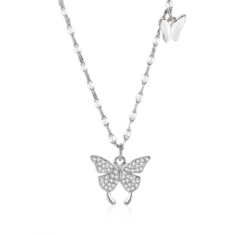 Butterfly Silver Necklace Versatile