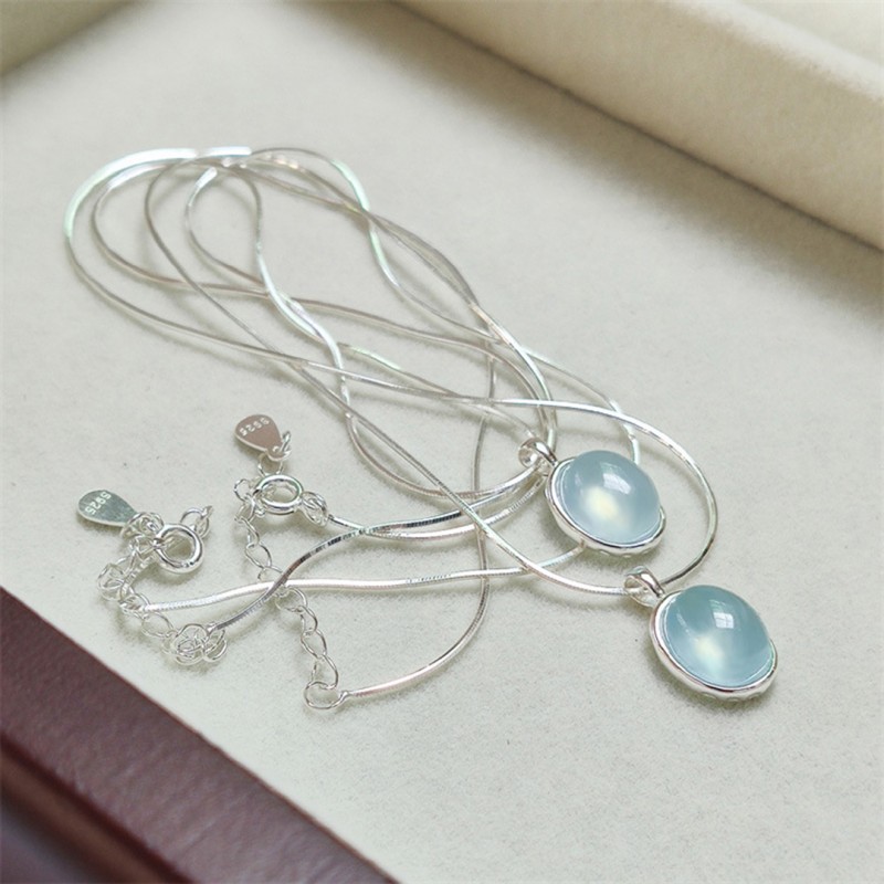 Synthetic Aquamarine Necklace - Simple and Unique