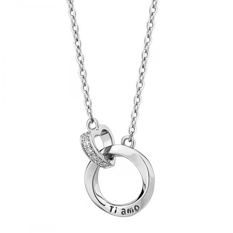 Möbius Double Loop Heart Niche Collarbone Chain