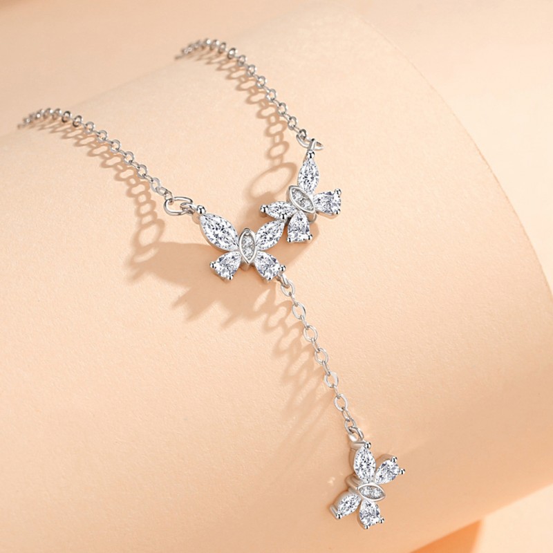 Butterfly Necklace Set with Zircon Diamonds