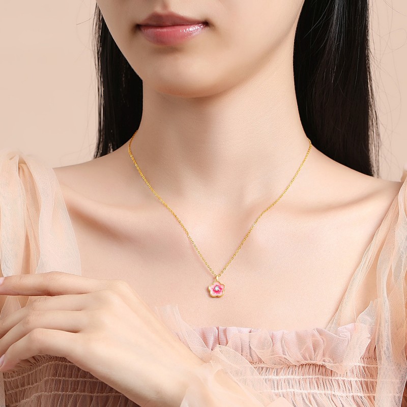 Cherry Blossom Flower Collarbone Chain Niche