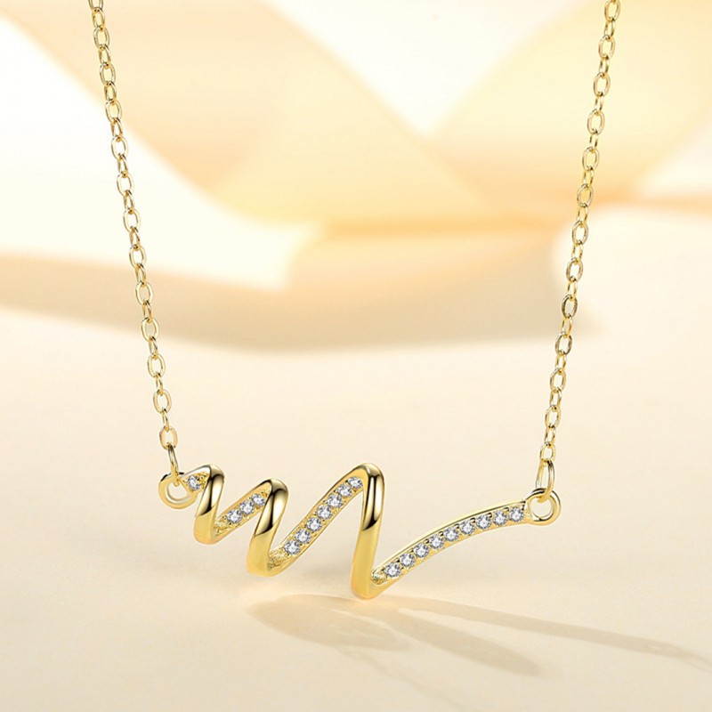 Electrocardiogram Minimalist Heartbeat Necklace