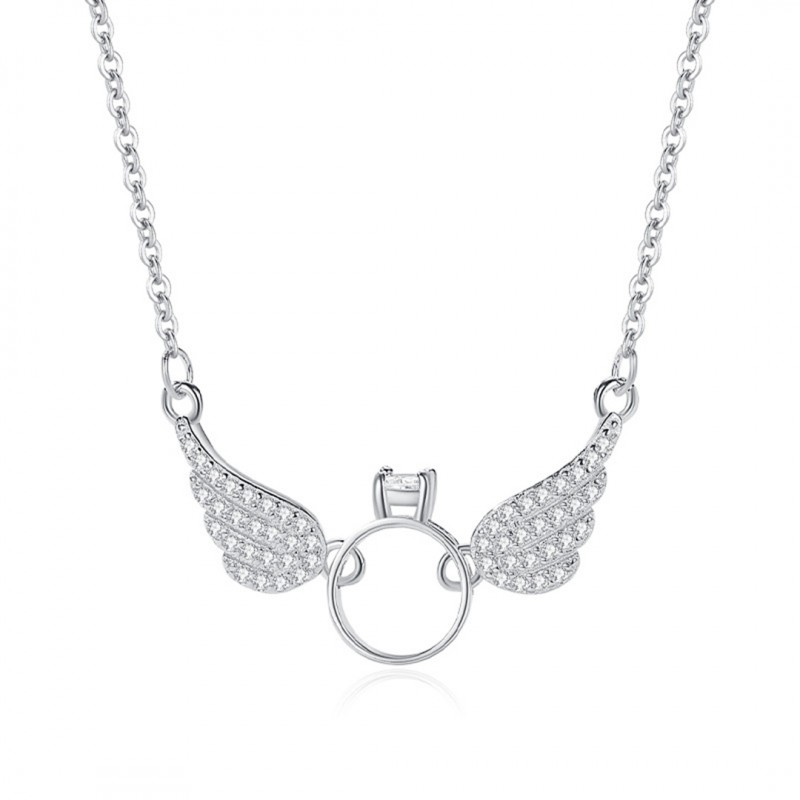 Wind Angel Wing Necklace Niche Design Inlaid with Diamonds