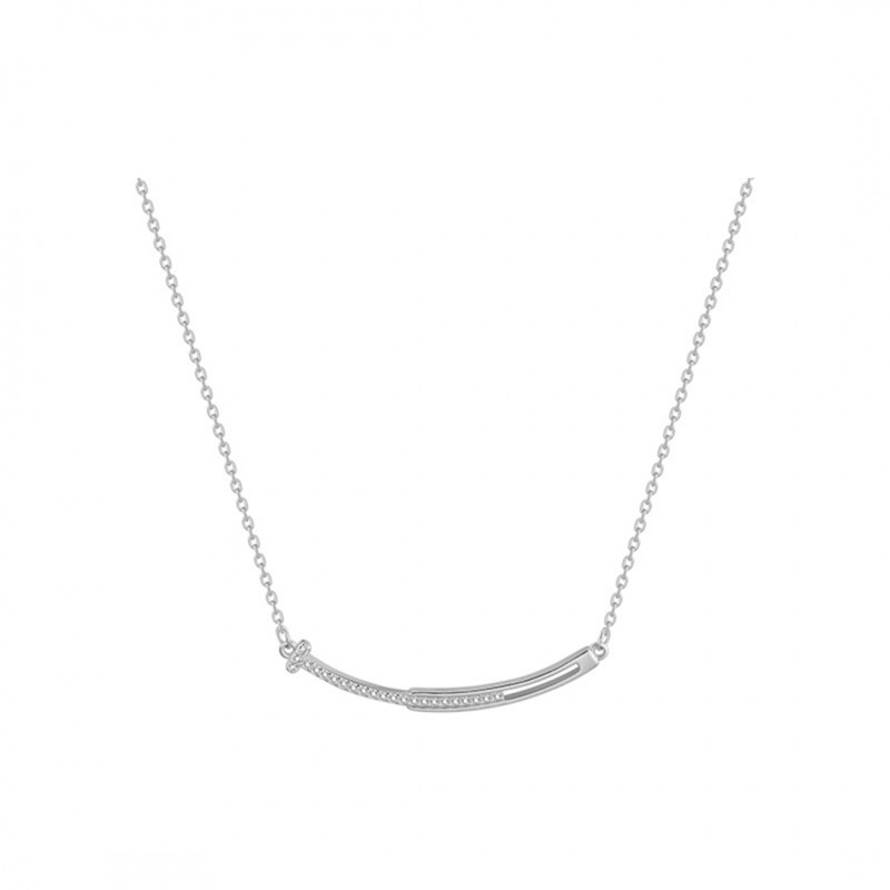 Smiling Necklace, Niche Design with Diamond Accent