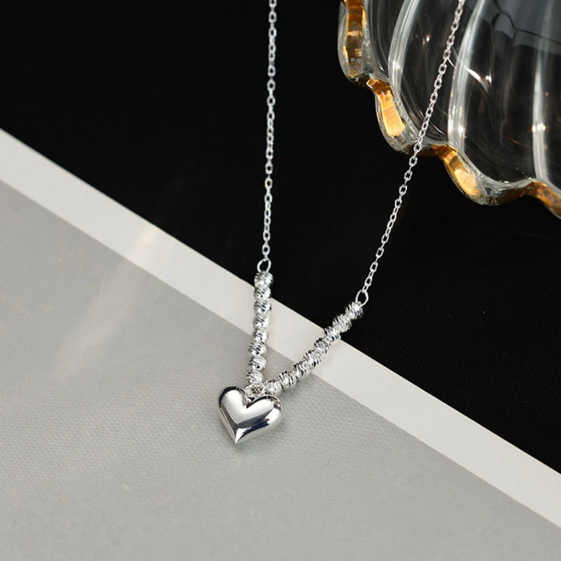 3D Heart Lucky Bead Necklace, Niche Design