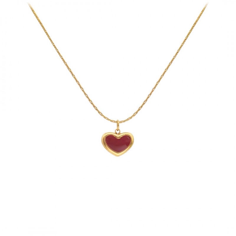 Red Heart Necklace, Niche Design, High-end