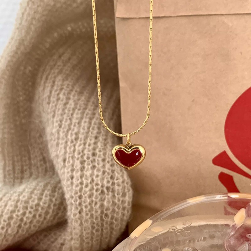 Red Heart Necklace, Niche Design, High-end